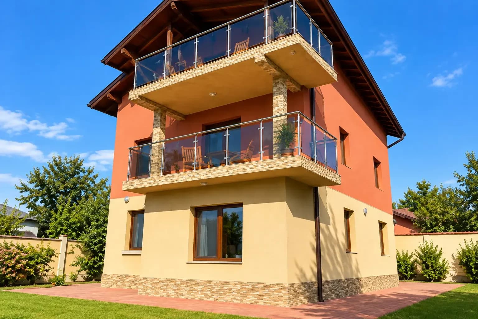 House 1, Three floors, glass balconies, guest house in Elin Pelin