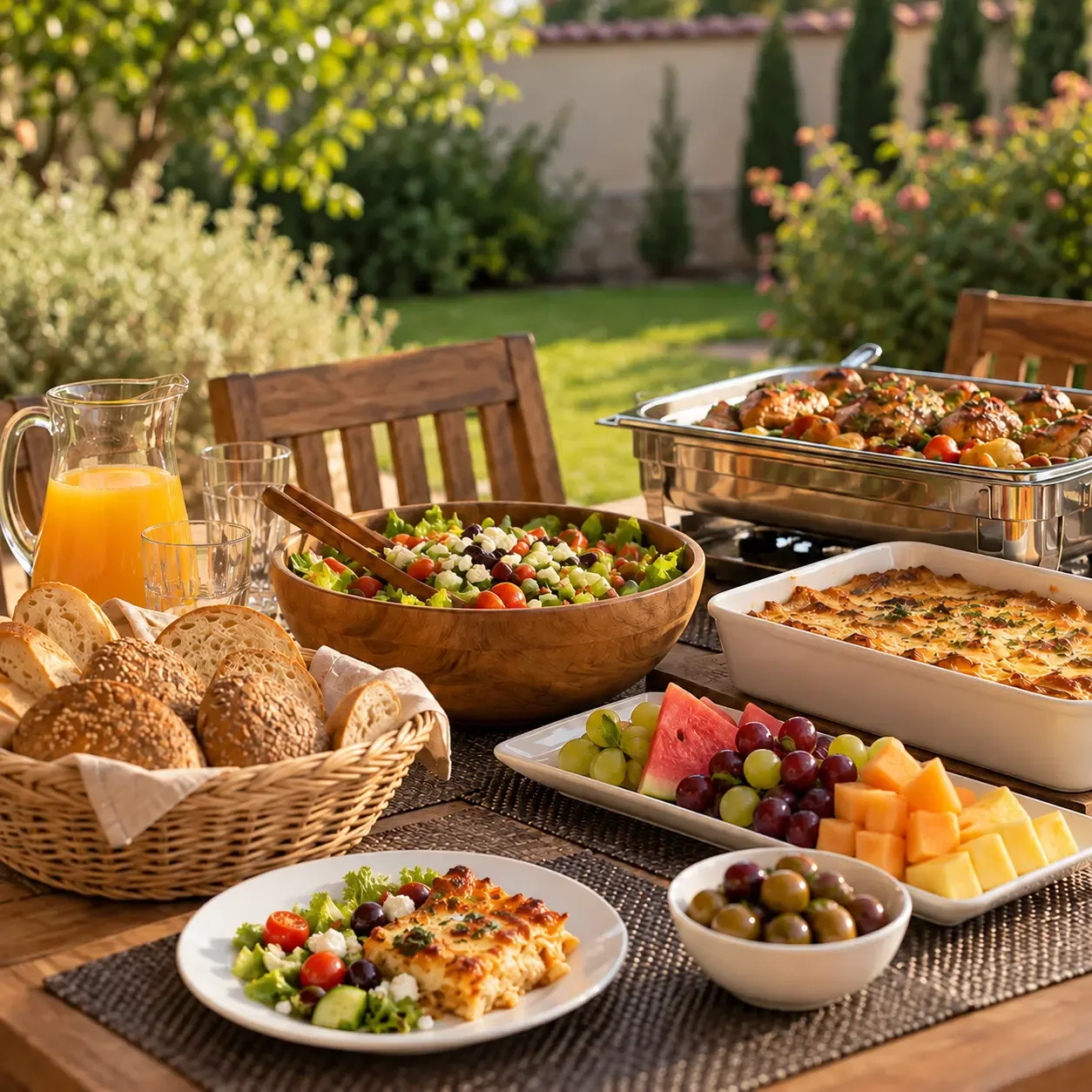 Buffet with breakfast, lunch and dinner